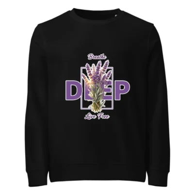 Unisex Organic Lavender Sweatshirt | Breathe Deep, Live Free