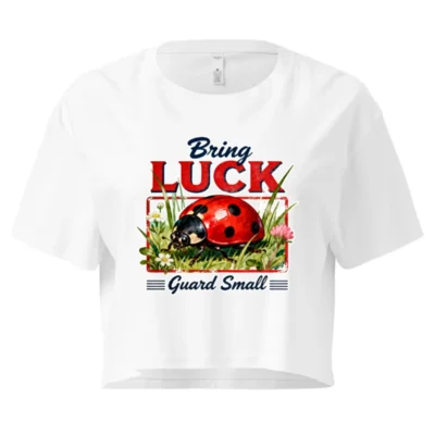 Ladybug Crop Top for Women – Bring Luck Guard Small Graphic Tee