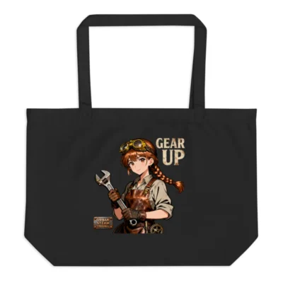 Steampunk Gear Up Tote Bag – Large Organic Cotton Shopping Bag