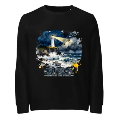 Organic Cotton Sweatshirt – Guide Light in the Storm Unisex Pullover