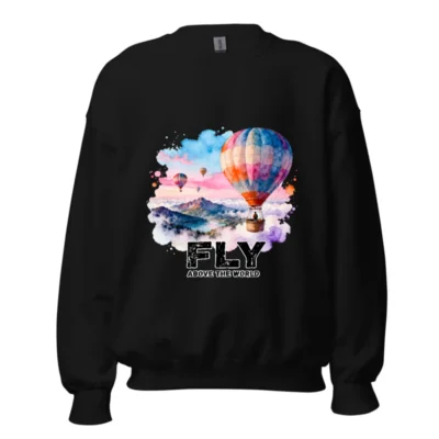 Fly Above the World Sweatshirt – Unisex Crew Neck Graphic Pullover