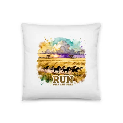 Run Wild and Free Pillow – 18x18 Inch Decorative Throw Pillow