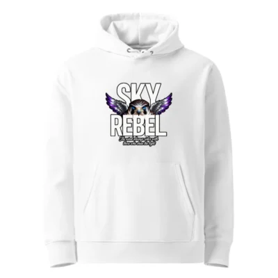 Sky Rebel Unisex Eco Hoodie – Sustainable Cotton Pullover with Falcon Graphic