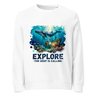 Explore the Deep is Calling Unisex Organic Cotton Sweatshirt
