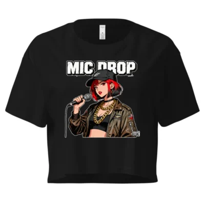 MIC DROP Women's Crop Top - Anime Rap Graphic Tee