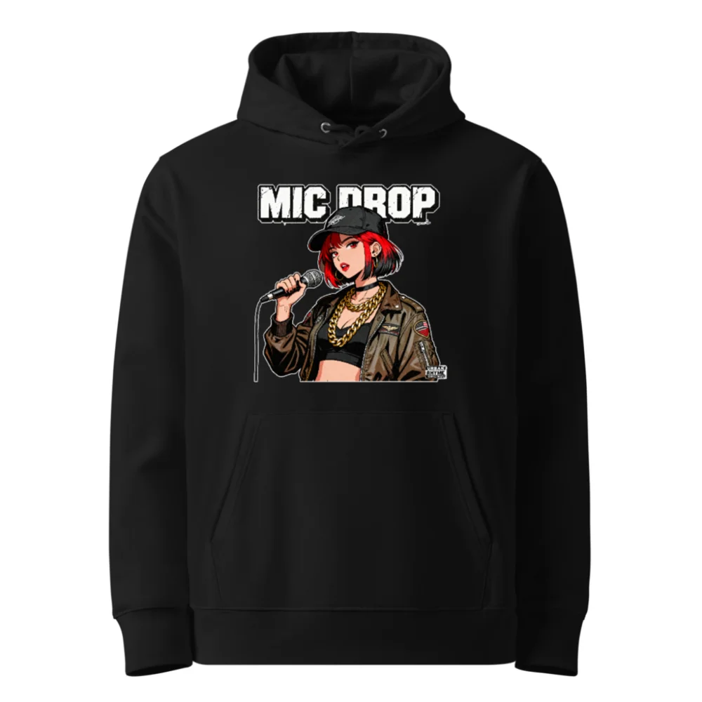 Mic Drop Unisex Eco Hoodie – Streetwear Graphic Pullover