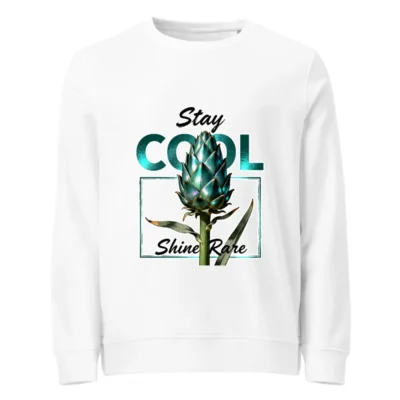 Organic Cotton Unisex Sweatshirt – Stay Cool Shine Rare Art Print