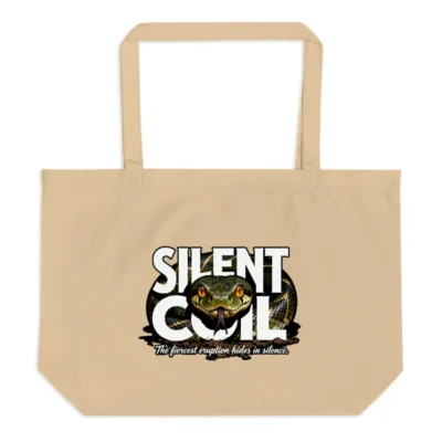 Silent Coil Organic Cotton Tote Bag – Large Reusable Shopping Bag