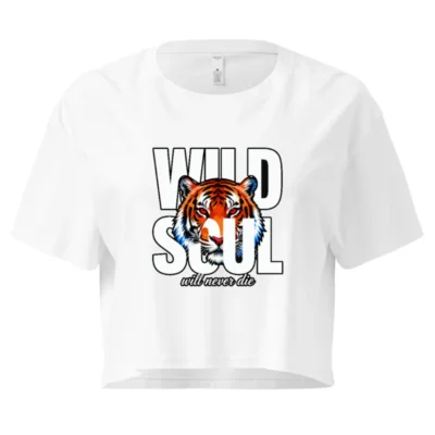 Wild Soul Tiger Crop Top for Women – Graphic Short Sleeve Tee