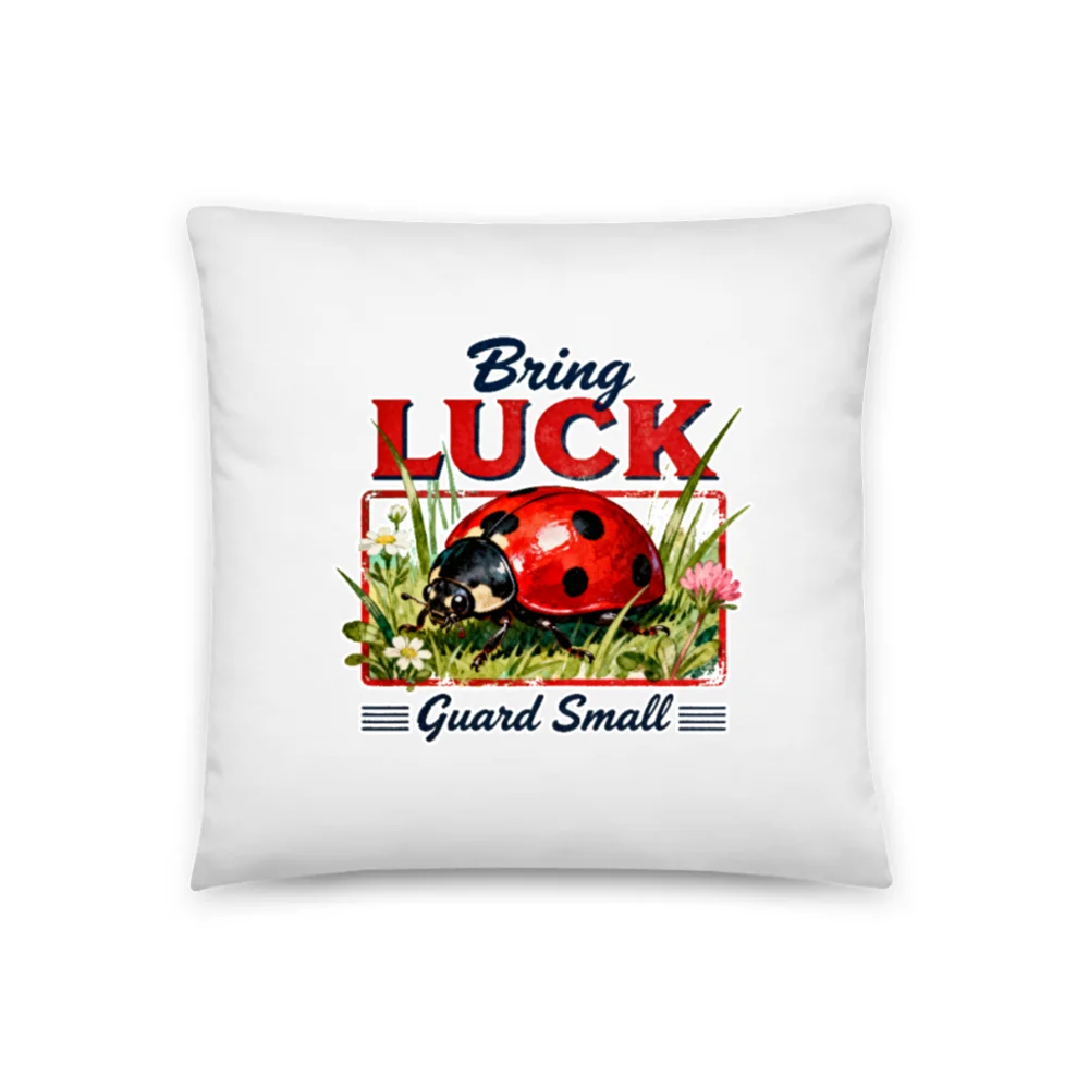 Ladybug Luck Pillow 18x18 – Cute Decorative Throw Pillow