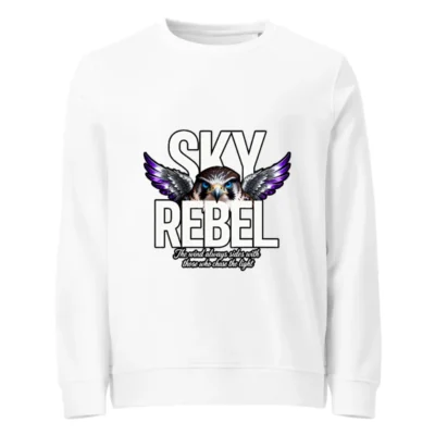Sky Rebel Unisex Organic Cotton Sweatshirt – Eco-Friendly Hoodie with Falcon Graphic