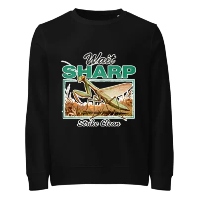 Organic Cotton Sweatshirt with Praying Mantis Graphic - Unisex