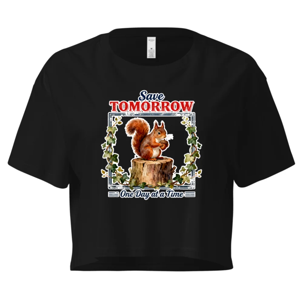 Save Tomorrow Squirrel Crop Top for Women – Eco Message Tee