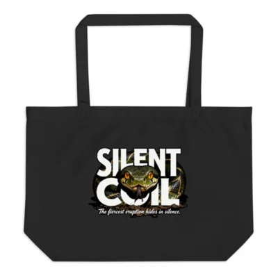 Silent Coil Organic Tote Bag – Large Black Eco-Friendly Shopping Bag