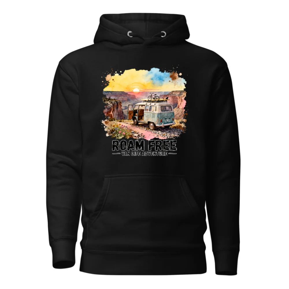 Roam Free Van Life Adventure Hoodie – Unisex Premium Pullover