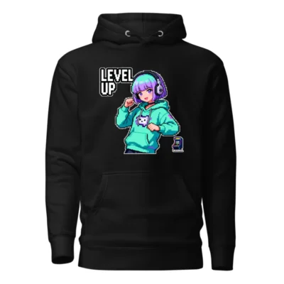 Level Up Pixel Gamer Hoodie – Unisex Premium Pullover