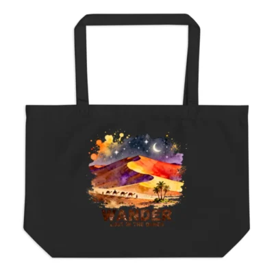 Organic Cotton Tote Bag – Wander Lost in the Dunes Design