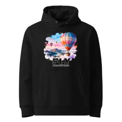 Fly Above the World Hoodie – Unisex Eco-Friendly Pullover