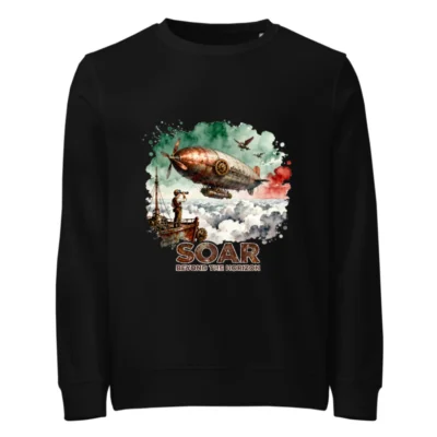 Steampunk Airship Sweatshirt – Unisex Organic Cotton Pullover