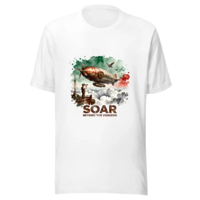 SOAR Beyond the Horizon Steampunk T-Shirt - Unisex Cotton Tee