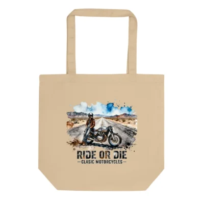 Eco Oyster Tote Bag – Ride or Die Classic Motorcycles Design