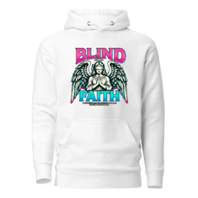 Blind Faith Unisex Premium Pullover Hoodie – Graphic Angel Design