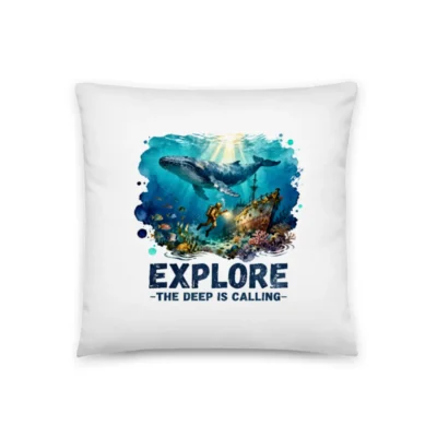 Explore the Deep Ocean Pillow – 18x18 Inch Decorative Throw Pillow