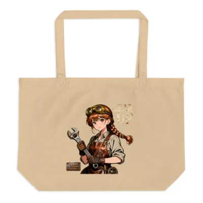 Steampunk Engineer Tote Bag – Large Organic Cotton Reusable Shopping Bag