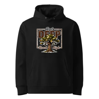 Eco Hoodie Unisex Deep Root Tree Graphic Pullover