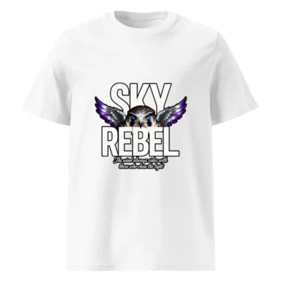 Sky Rebel Unisex Organic Cotton T-Shirt – Hawk Graphic Tee