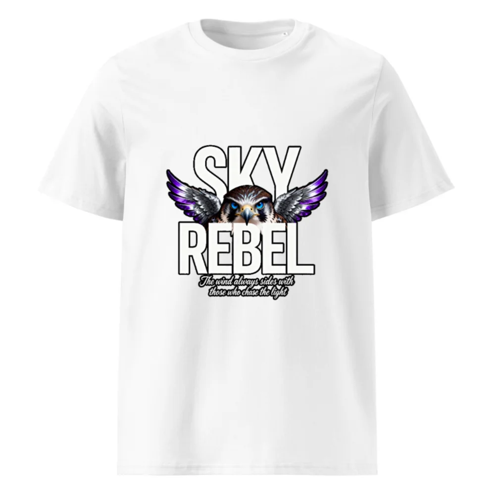 Sky Rebel Unisex Organic Cotton T-Shirt – Hawk Graphic Tee