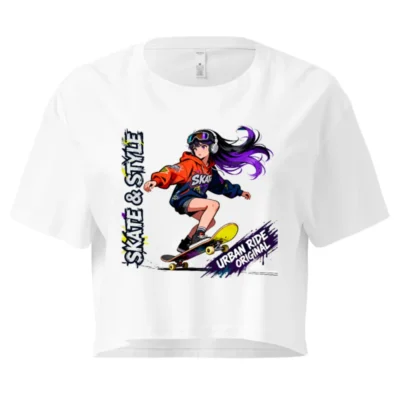Skate & Style Women's Crop Top – Urban Ride Original Graphic Tee
