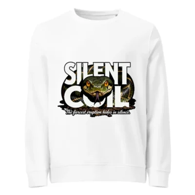 Silent Coil Unisex Organic Cotton Sweatshirt - Snake Graphic Hoodie