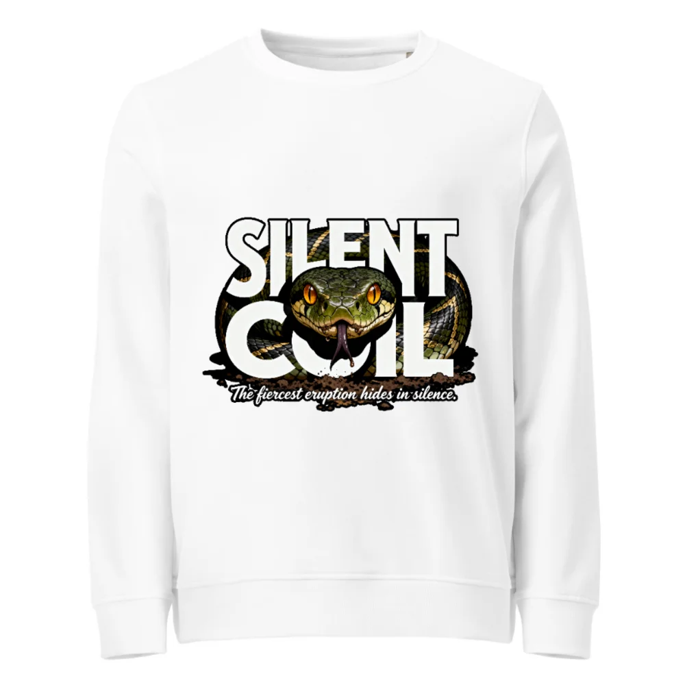 Silent Coil Unisex Organic Cotton Sweatshirt - Snake Graphic Hoodie