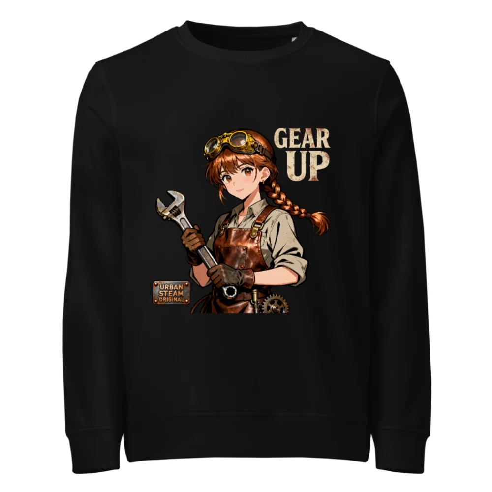 Steampunk Gear Up Unisex Organic Cotton Sweatshirt