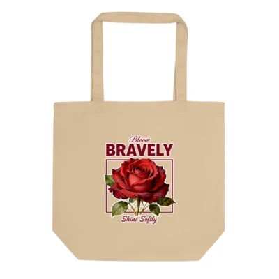 Eco Oyster Tote Bag – Bloom Bravely Canvas Reusable Shopping Bag