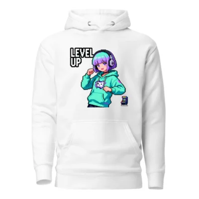 Level Up Pixel Gamer Hoodie – Unisex Premium Pullover