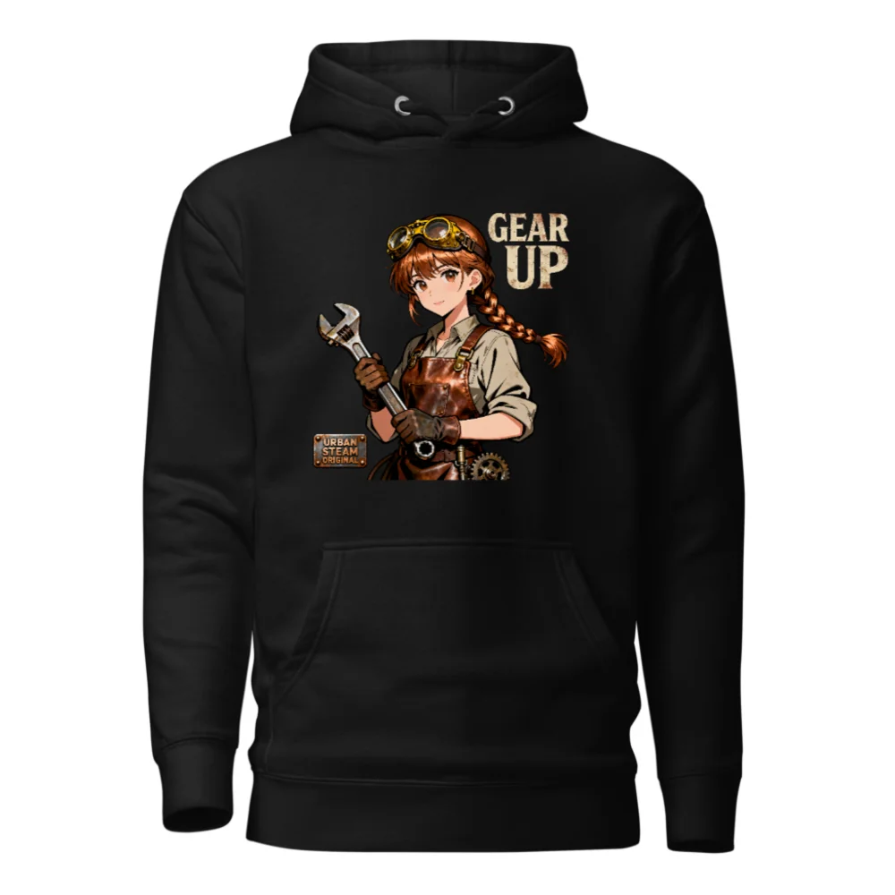 Steampunk Gear Up Hoodie – Unisex Premium Pullover Sweatshirt