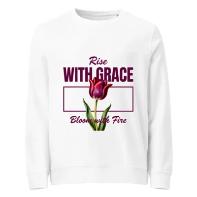 Unisex Organic Sweatshirt – Rise With Grace Tulip Design
