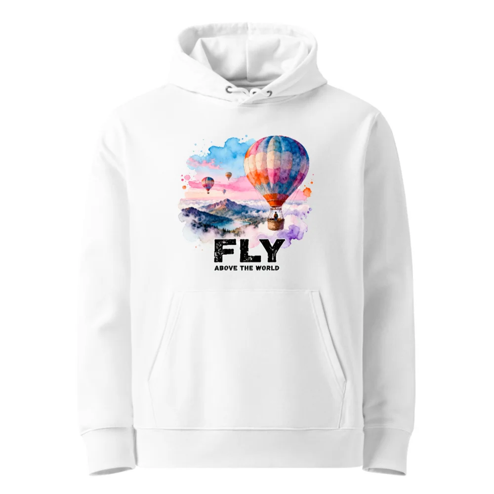 Fly Above the World Hoodie – Unisex Eco-Friendly Pullover