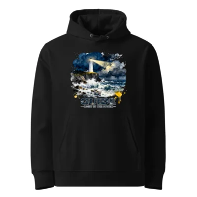 Unisex Eco Hoodie – Lighthouse 'Guide: Light in the Storm' Art Print
