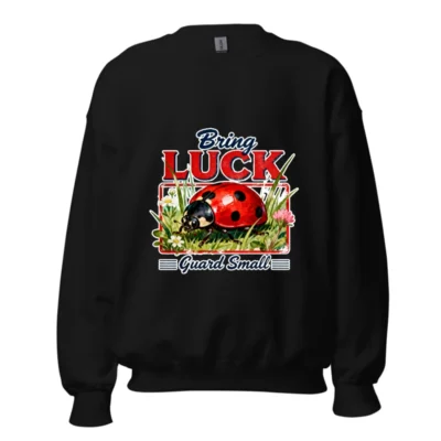 Unisex Crew Neck Sweatshirt - Bring Luck Guard Small Ladybug Graphic