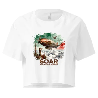Steampunk Airship Crop Top for Women – SOAR Beyond the Horizon