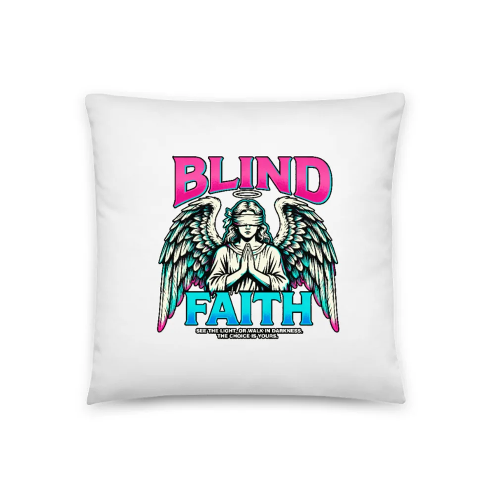 Blind Faith Angel Pillow – 18x18 Inch Decorative Throw Pillow