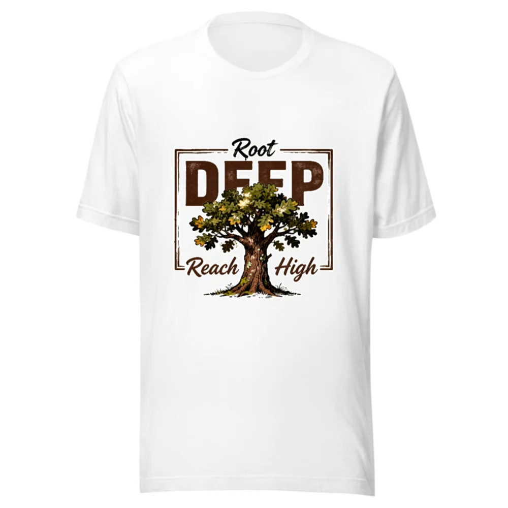 Root Deep Reach High Unisex T-Shirt – Classic Fit Graphic Tee