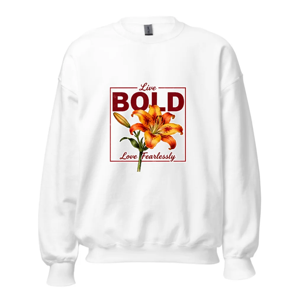 Bold Lily Unisex Crew Neck Sweatshirt - Soft Cotton Pullover