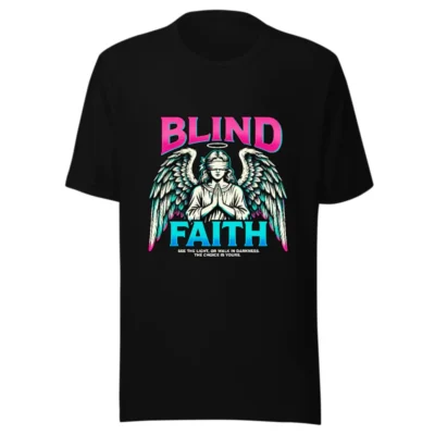 Blind Faith Unisex T-Shirt – Graphic Tee with Angel Design