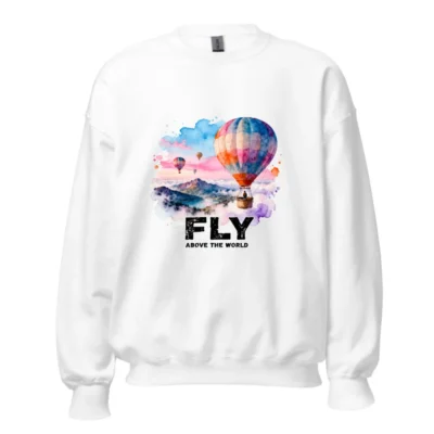 Fly Above the World Sweatshirt – Unisex Crew Neck Graphic Pullover
