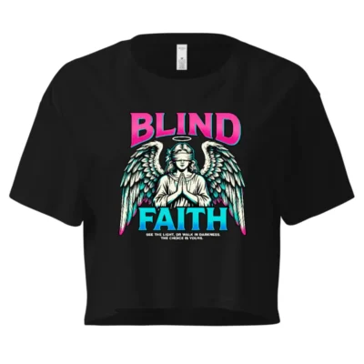 Blind Faith Crop Top for Women – Graphic Angel Tee