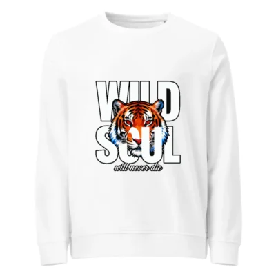 Wild Soul Tiger Print Unisex Organic Cotton Sweatshirt